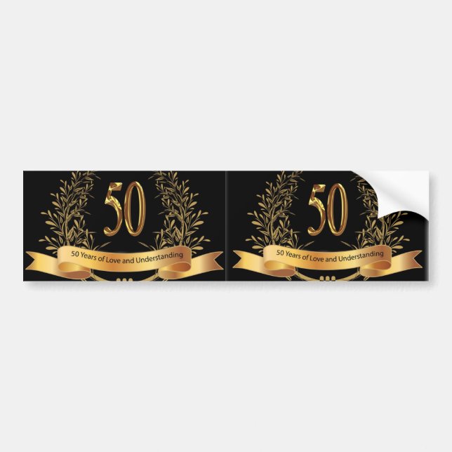 Happy 50th Wedding Anniversary Greeting Cards Bumper Sticker (Front)