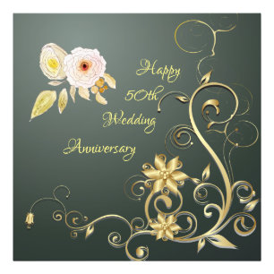 Happy 50th Wedding Anniversary Photo Enlargement Print