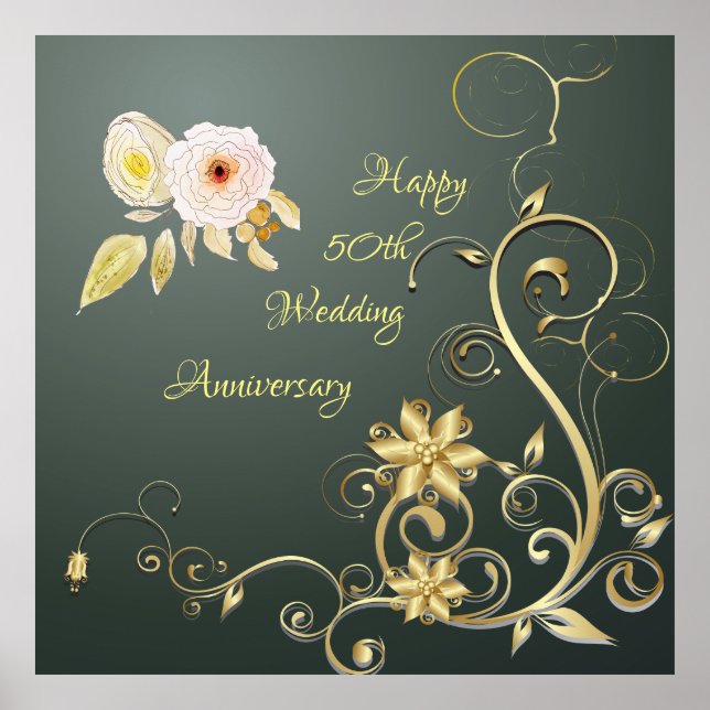 Happy 50th wedding anniversary Poster (Front)