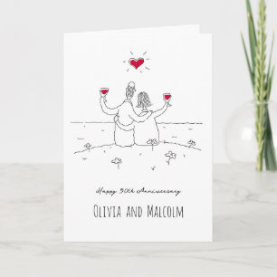 Happy 50th Wedding Anniversary Red Heart Couple Card