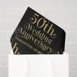 Happy 50th Wedding Anniversary Typography Tissue Paper