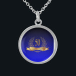 Happy 50th Wedding  Sterling Silver Round Necklace<br><div class="desc">Happy 50th Wedding Anniversary Sterling Silver Round Necklace, Beautiful,  high quality artwork.Unique,  directly produced from my original mixed media  and digital artwork designs.©2014 hgmdigitalarts ~ All Rights Reserved</div>