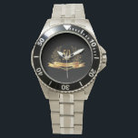 Happy 50thWedding Aniversary Stainless Steel Watch<br><div class="desc">Happy 50th Wedding Anniversary Stainless Steel Watch Beautiful,  high quality artwork.Unique,  directly produced from my original mixed media  and digital artwork designs.©2014 hgmdigitalarts ~ All Rights Reserved</div>