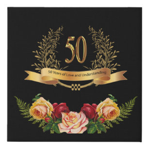 Happy 50tWedding Anniversary Wrapped Canvas Print