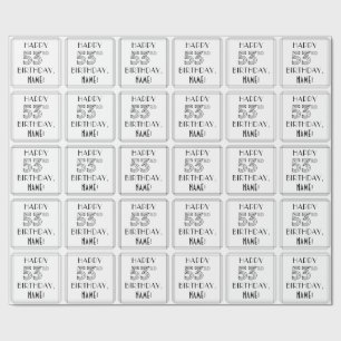 HAPPY 53RD BIRTHDAY; Art Deco Style; Custom Name Wrapping Paper