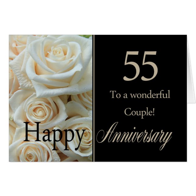 Happy 55th Anniversary roses (Front Horizontal)