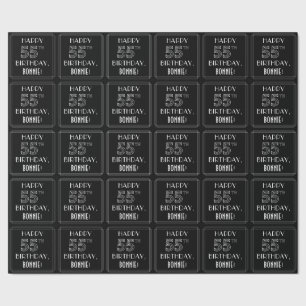 HAPPY 55TH BIRTHDAY; Art Deco Style w/ Custom Name Wrapping Paper