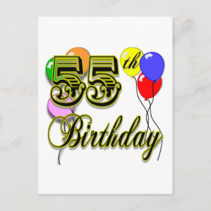 Happy 55th Birthday Celebration Postcard