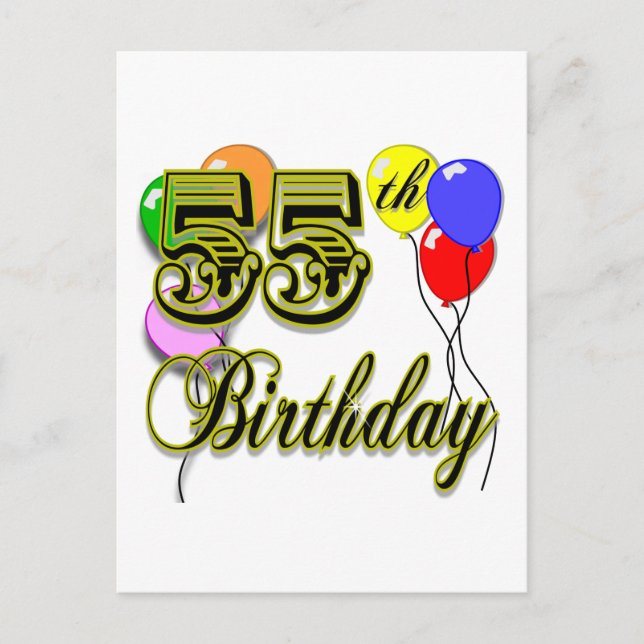 Happy 55th Birthday Celebration Postcard (Front)
