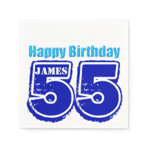 Happy 55th Birthday Personalised Paper Napkin