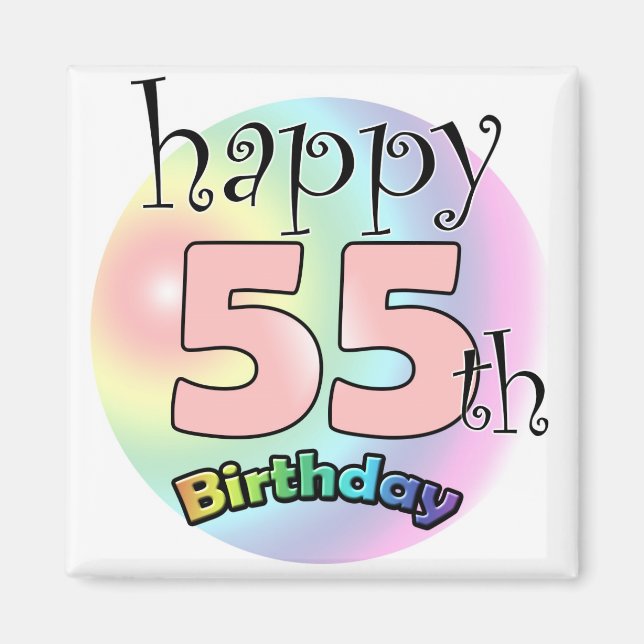 Happy 55th Birthday (roze) Magnet (Front)