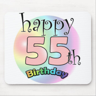 Happy 55th birthday (roze) mouse pad