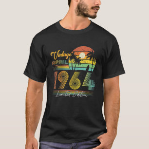 Happy 58Th Birthday 58 Years Old Vintage April 196 T-Shirt