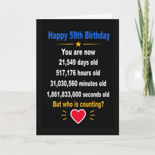 Happy 59th Birthday Funny Milestone gifts  Card