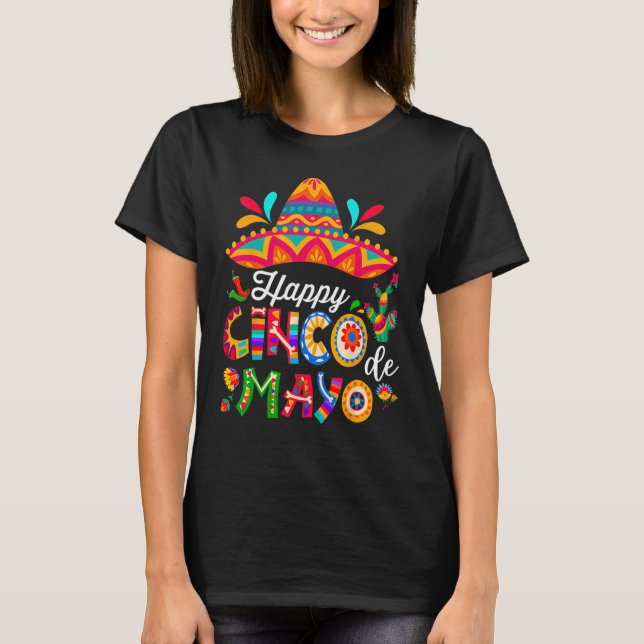 Happy 5 De Mayo Cinco de Mayo Viva Mexico 5 De May T-Shirt (Front)
