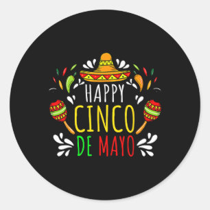 Happy 5 De Mayo Lets Fiesta Viva Mexico Cinco De M Classic Round Sticker