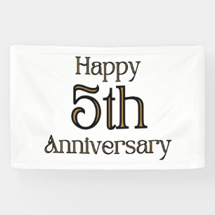 Happy 5th Anniversary 2.5x4 Vinyl Banner