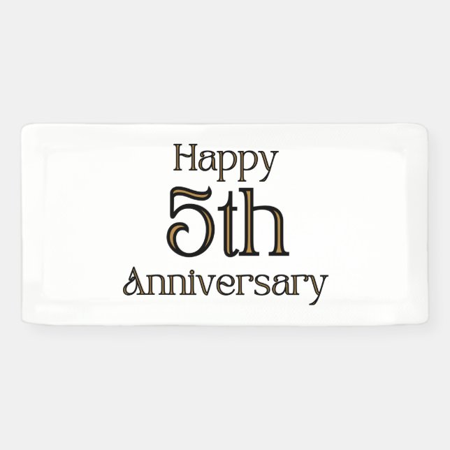 Happy 5th Anniversary 2x1 Vinyl Banner (Horizontal)