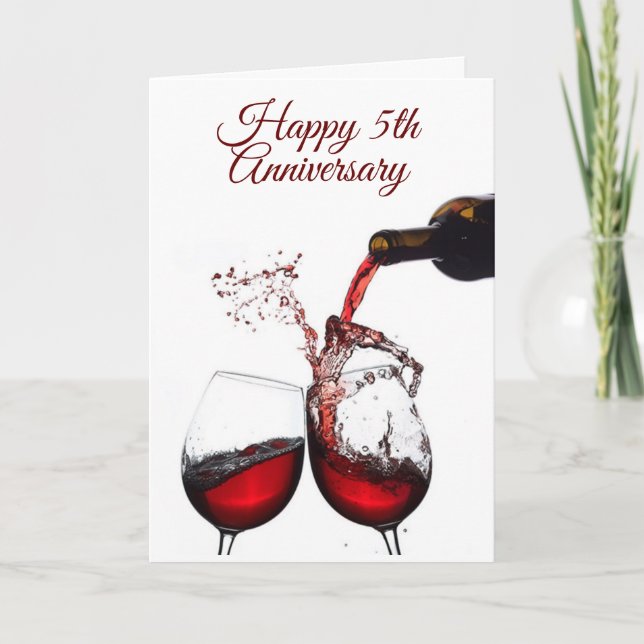 ***HAPPY 5th ANNIVERSARY*** HUSBAND OR WIFE Card (Front)