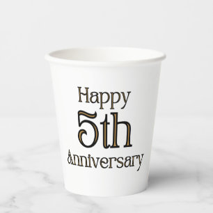 Happy 5th Anniversary Paper Cups