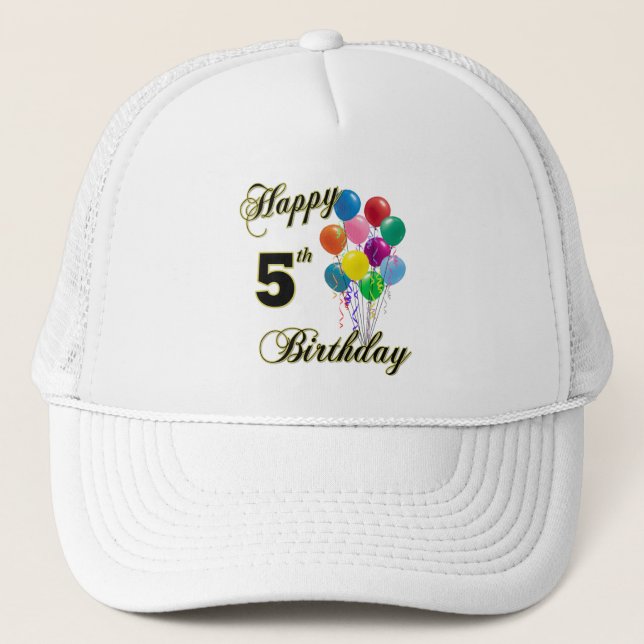 Happy 5th Birthday Baseball Caps and Hats (Front)
