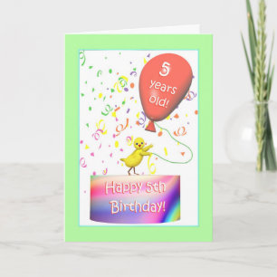 Happy 5th Birthday Chicken Card