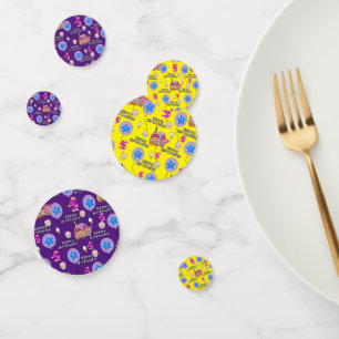 Happy 5th Birthday Confetti, #5 Purple & Yellow Confetti