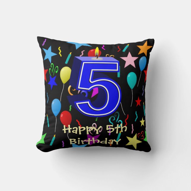 Happy 5th Birthday  Cushion (Front)