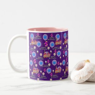 Happy 5th Birthday Mug Balloons #5 Purple