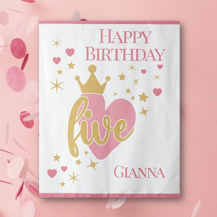 Happy 5th Birthday Personalized  Tapestry