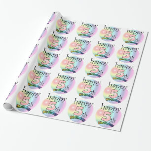 Happy 5th Birthday (roze) Wrapping Paper