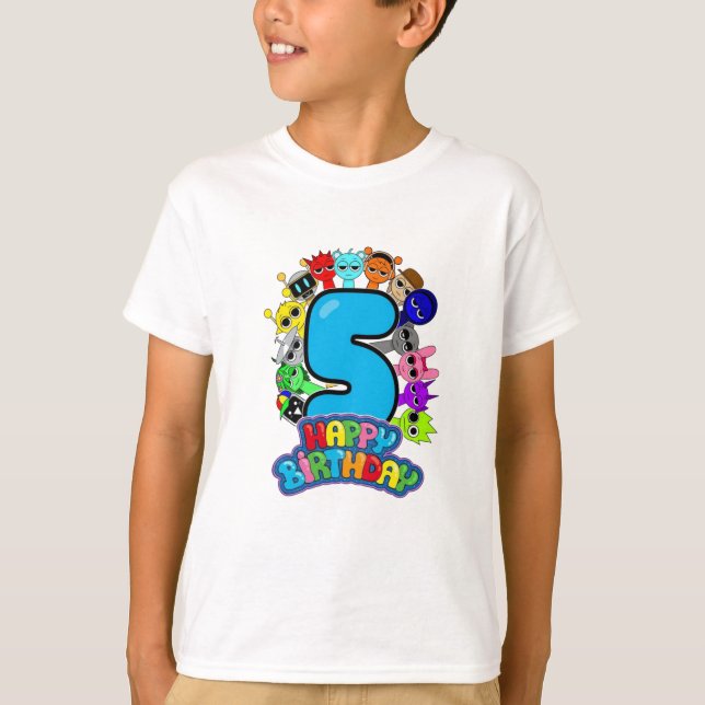 Happy 5th Birthday Sprunki - Simon Funbot Oren T-Shirt (Front)