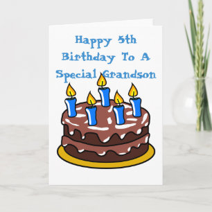 Happy 5th Birthday To a Special Grandson Cake Card