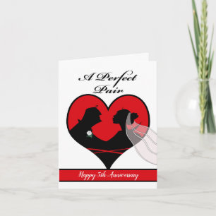 Happy 5th Wedding Anniversary, Couple Silhouette Card