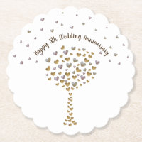 Happy 5th Wood Wedding Anniversary Coaster