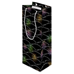 Happy 60th Anniversary Fireworks Wine Gift Bag