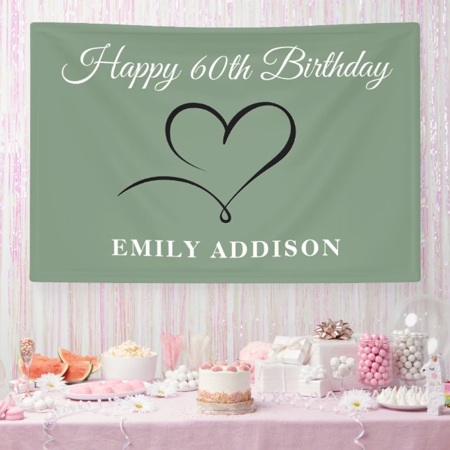 Happy 60th Birthday Banner with Custom Text Option (Party)