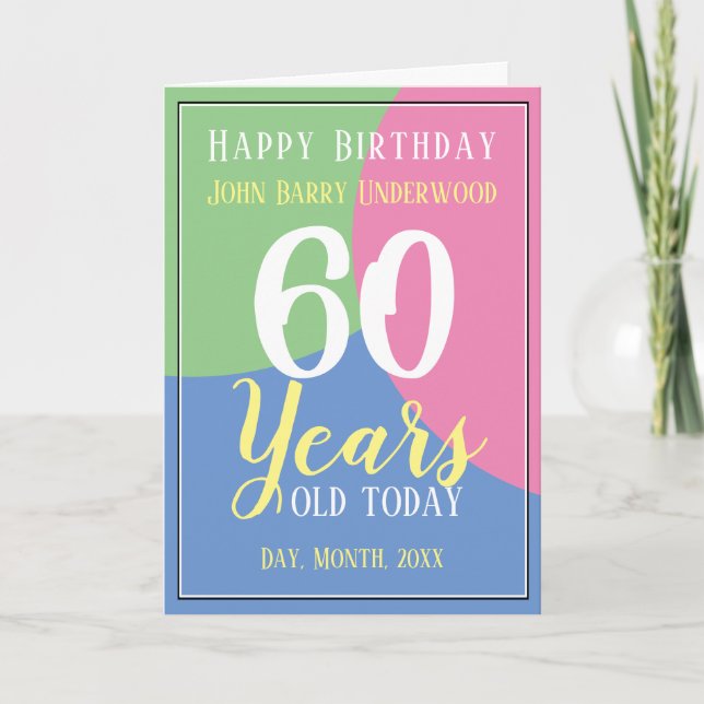 Happy 60th Birthday Card (Front)