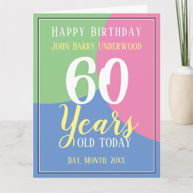 Happy 60th Birthday Card (Front)