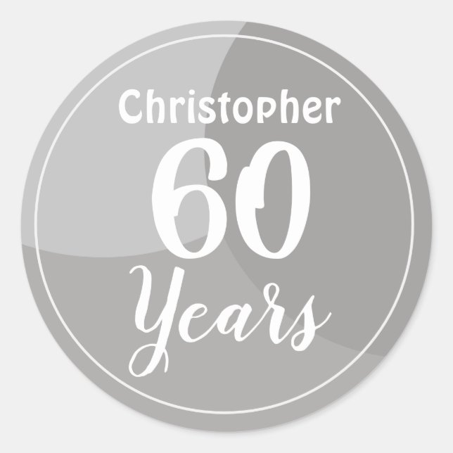 Happy 60th Birthday Classic Round Sticker (Front)