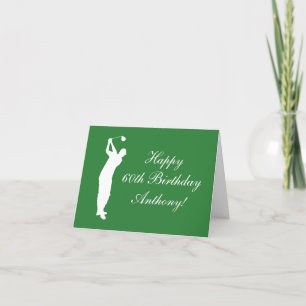Happy 60th Birthday Golfer Sports Par Thank You Card