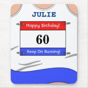 Happy 60th Birthday Mouse Mat for a Runner