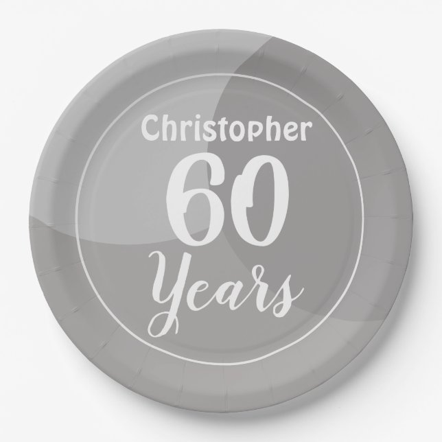Happy 60th Birthday Paper Plate (Front)