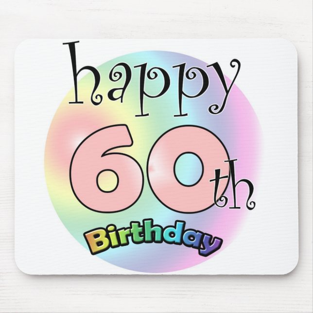 Happy 60th birthday (roze) mouse pad (Front)