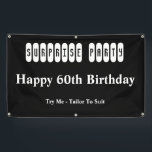 Happy 60th Birthday Surprise Party Banner<br><div class="desc">60th Birthday Surprise Party Banner. Personalise (as seen) or (tweak to suit) Save up to 50% off when you Utalize Debra's easy create banner templates in support of her lifelong rescue mission. Backed by the Z store promise. If you don't absolutely love it, we'll take it back. How cool is...</div>