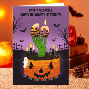 Happy 60th Halloween Birthday Spooky Cake Card