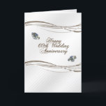 Happy 60th Wedding Anniversary Card<br><div class="desc">A Digitalbcon Images Design featuring a platinum silver colour theme with custom shapes,  images,  patterns,  fonts,  styles and brushes in this one-of-a-kind Diamond Wedding Anniversary Card.  It comes complete with a matching interior design and customisable images and text font to suit your special occasion.</div>