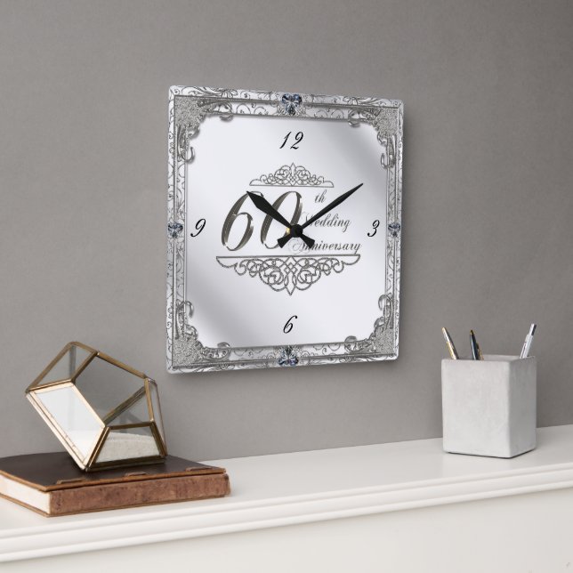 Happy 60th Wedding Anniversary Clock (Office)