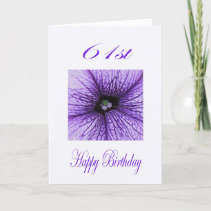 Happy 61st Birthday purple Blossom Card