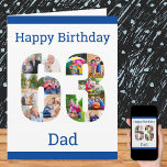 Happy 63rd Birthday Dad 63 Number Photo Collage Card<br><div class="desc">Say Happy 63rd Birthday Dad (editable) with a unique birthday card and your own custom photo collage. This birthday card for dad has modern typography in blue and simply styling in order to focus on your pictures in the number 63. The template is set up for you to edit Happy...</div>